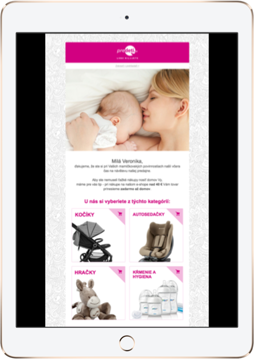 Personalisation for mothers